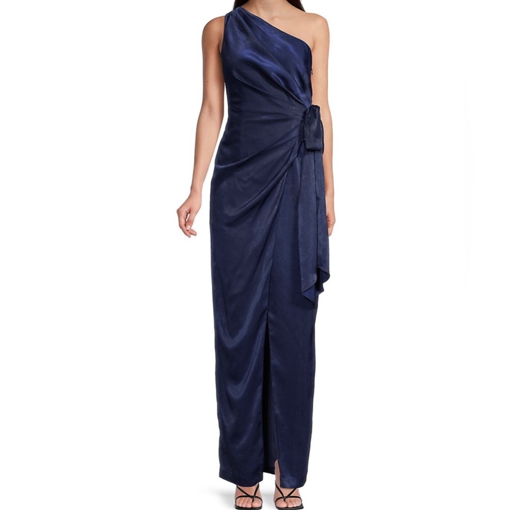 Aidan by Aidan Mattox One-Shoulder Column Gown